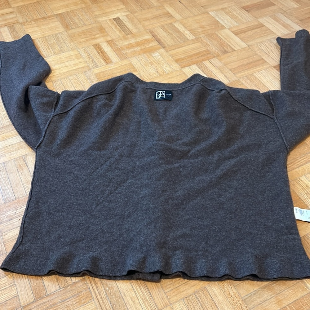 Oak + Fort. Women's Brown Cardigan Sweater - Picture 10 of 13